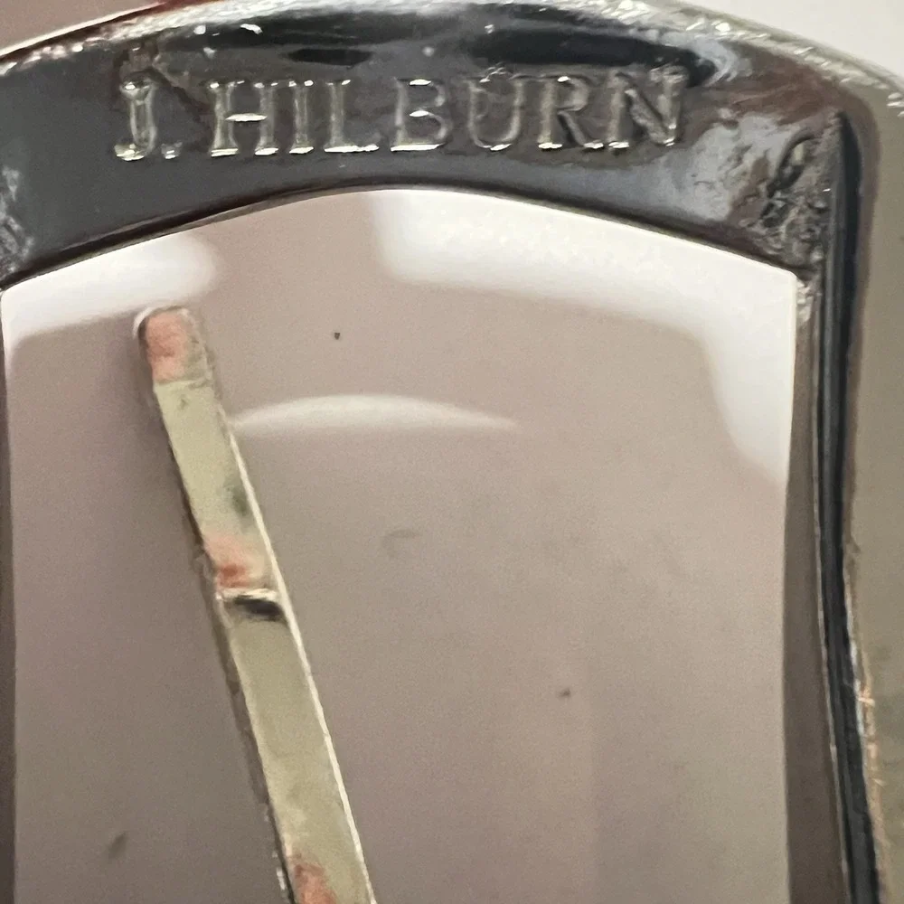 J. Hilburn Genuine Italian Calfskin Dress Belt Mens 36 Black Made in USA Classic
